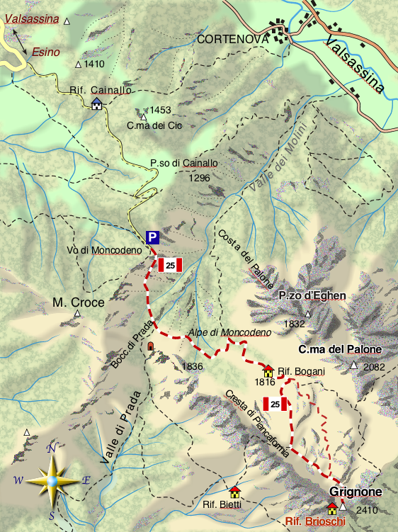 mappa di Le creste del Grignone