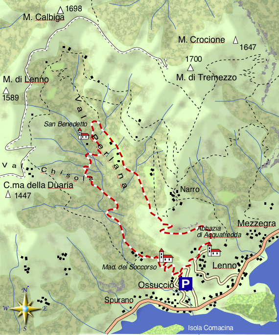 mappa di L'abbazia di San Benedetto in Val Perlana