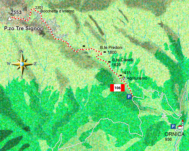 mappa di Pizzo Tre Signori