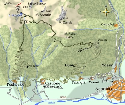 mappa itinerario ciclistico Anello del Monte Rolla