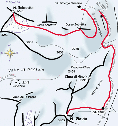 mappa di Cima di Gavia 2991 m