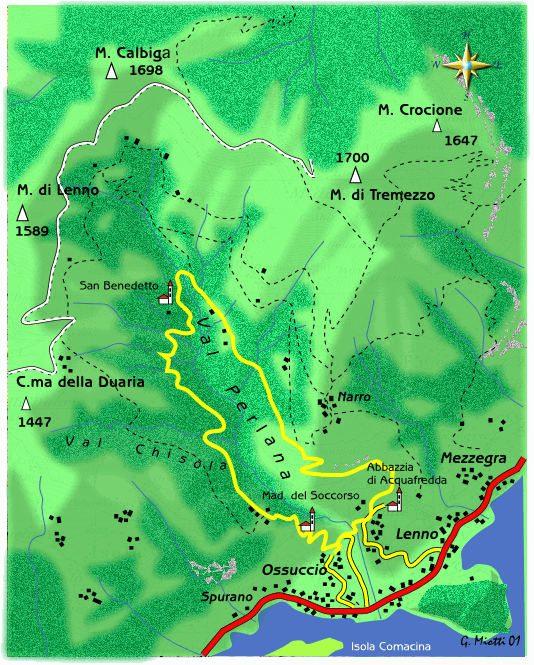 mappa di L'abbazia di San Benedetto in Val Perlana