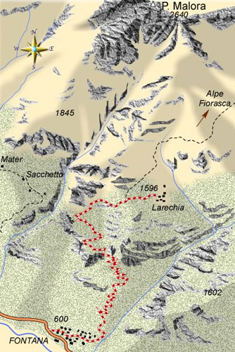 mappa di Fontana-Alpe Larechia