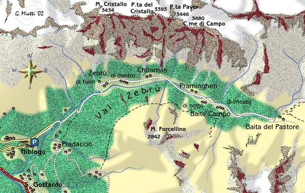 mappa di La magnifica Val Zebru