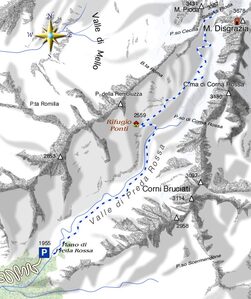 mappa di Monte Disgrazia 3678 m