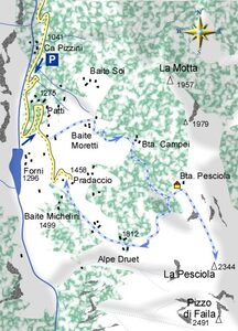 mappa di Alpe Pesciola: dove il sole illumina l'inverno