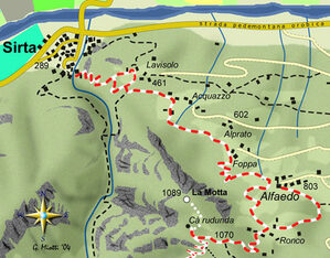 mappa di La "Ca rudunda" e la Motta