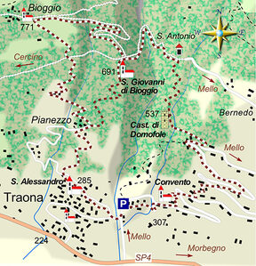mappa di L'anello Traona - Bioggio