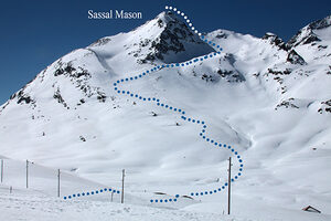 mappa di Sassal Mason 3031 m da Passo del Bernina