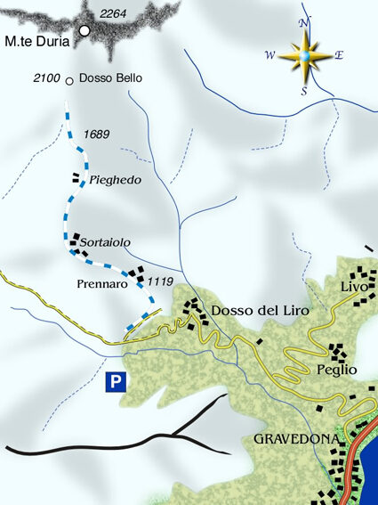 mappa di Dosso Bello 2100 m
