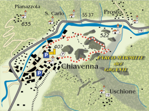 mappa di Il parco delle Marmitte dei Giganti di Chiavenna