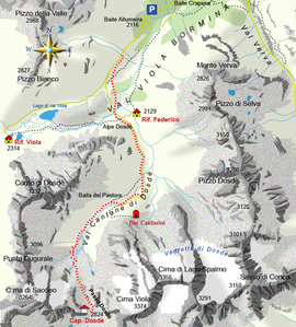 mappa di Passo di Val Viola 2455 m