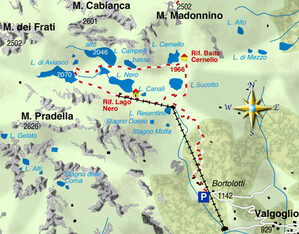mappa di L'anello dei laghi d'Aviasco