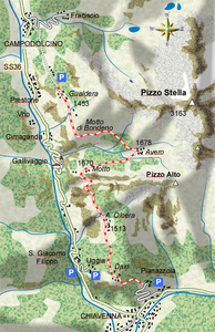 mappa di Un'antichissima via verso lo Spluga