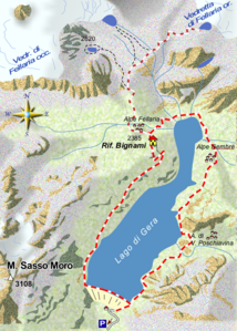 mappa di Giro del Lago di Gera ed i Ghiacciai del Fellaria