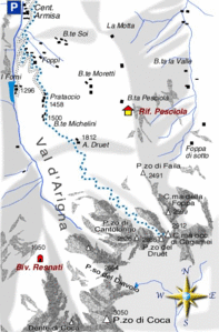 mappa di Il canalone del Druet, classica dello scialpinismo orobico