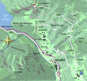 mappa di Lo Xenodochio di San Romedio: sospesi sull'abisso