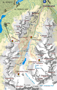 mappa di Romantica Val Roseg