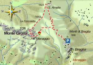 mappa di Rifugio Menaggio / Monte Grona nella misteriosa storia delle Alpi