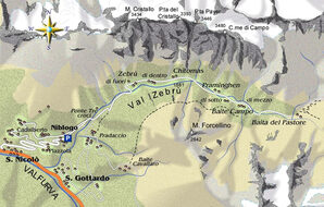 mappa itinerario ciclistico Bormio-Val Zebrù