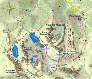 mappa di Val Gerola: il giro dei laghi