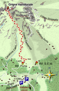 mappa di La scalata della "Grignetta"