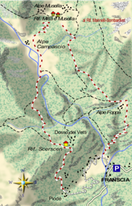 mappa di Un riposante anello fra il verde e le rupi della Valle di Scerscen