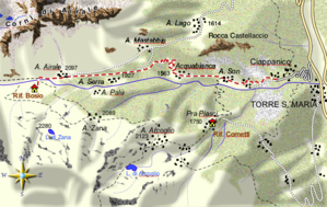 mappa di Da Ciappanico alla Bosio