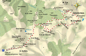 mappa di La Nicchia di San Glisente e il Monte Crestoso