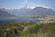 Vista di Colico dal Montecchio Sud. Ben visibili gli altri due Montecchi, quello          Nord e quello su cui sorge il Forte di Fuentes.